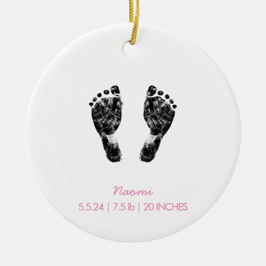 Benutzerdefinierter Footprint | Hochladen des Baby Keramik Ornament (Vorne)