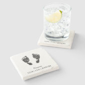 Benutzerdefinierter Footprint | Hochladen des Baby Steinuntersetzer (Seitenansicht)