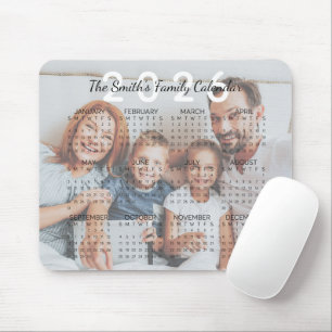 Benutzerdefinierter Foto 2026-Familienkalender Mousepad