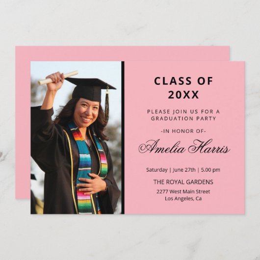 Benutzerdefinierter Foto-Abschluss Einladung (Vorne/Hinten)