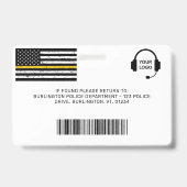 Benutzerdefinierter Foto-Bar-Code Thin Gold Line B Ausweis (Rückseite)