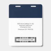 Benutzerdefinierter Foto-Barcode und Logo Unterneh Ausweis (Rückseite)