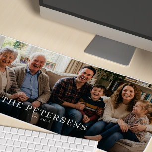 Benutzerdefinierter Foto-Familienname modern Schreibtischunterlage
