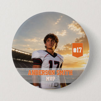 Benutzerdefinierter Foto-Fußball-MVP-Button-Anstec Button