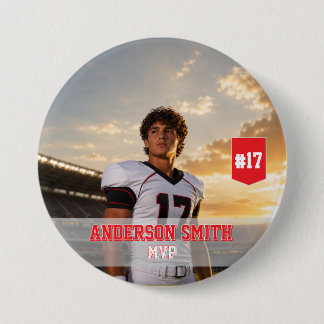 Benutzerdefinierter Foto-Fußball-MVP-Button-Pin Button