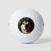 Benutzerdefinierter Foto-Hund-Vater Golfball (Vorderseite)