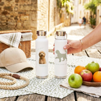 Benutzerdefinierter Foto-Hunde-Name Goldendoodle-H Trinkflasche