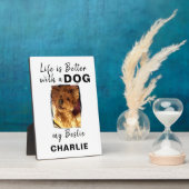 Benutzerdefinierter Foto-Hundehund-Name weiß Fotoplatte (Seite)