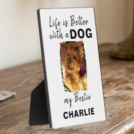 Benutzerdefinierter Foto-Hundehund-Name weiß Fotoplatte