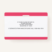 Benutzerdefinierter Foto-ID Emotionaler Support-Do Ausweis (Rückseite)