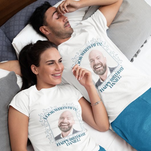 Benutzerdefinierter Foto | Ihr eigenes 50. Geburts T-Shirt