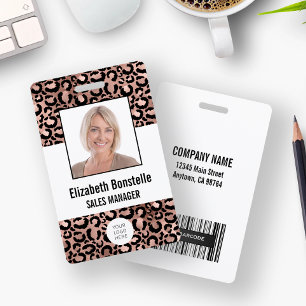 Benutzerdefinierter Foto-Logo-Barcode Rose Gold Le Ausweis