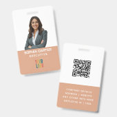 Benutzerdefinierter Foto-Logo-QR-Code-Mitarbeiter- Ausweis (Vorder- & Rückseite)