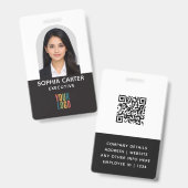 Benutzerdefinierter Foto-Logo-QR-Code-Mitarbeiter Ausweis (Vorder- & Rückseite)