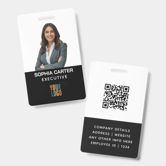 Benutzerdefinierter Foto-Logo-QR-Code-Mitarbeiter Ausweis (Vorder- & Rückseite)