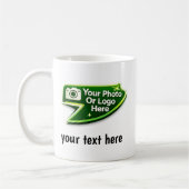 Benutzerdefinierter Foto-, Logo- und Textkaffeebec Kaffeetasse (Links)