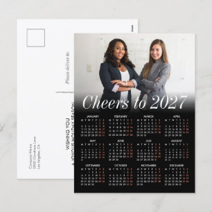 Benutzerdefinierter Foto-Minimal-Black-Kalender 20 Feiertagspostkarte