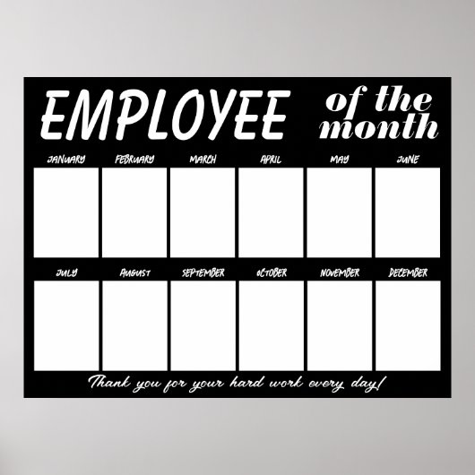 Benutzerdefinierter Foto-Mitarbeiter der Monatsanz Poster (Vorne)