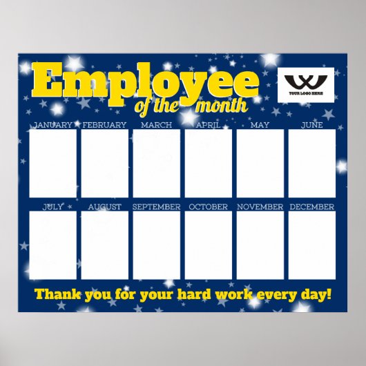 Benutzerdefinierter Foto-Mitarbeiter der Monatsanz Poster (Vorne)
