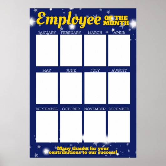 Benutzerdefinierter Foto-Mitarbeiter der Monatsanz Poster (Vorne)