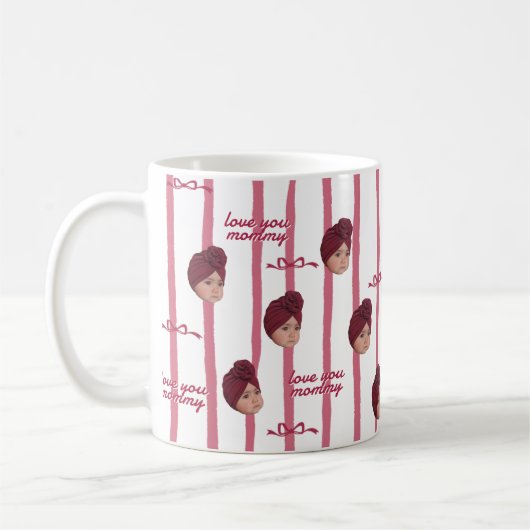 Benutzerdefinierter Foto-Mug mit süßem Bogenmuster Kaffeetasse (Links)