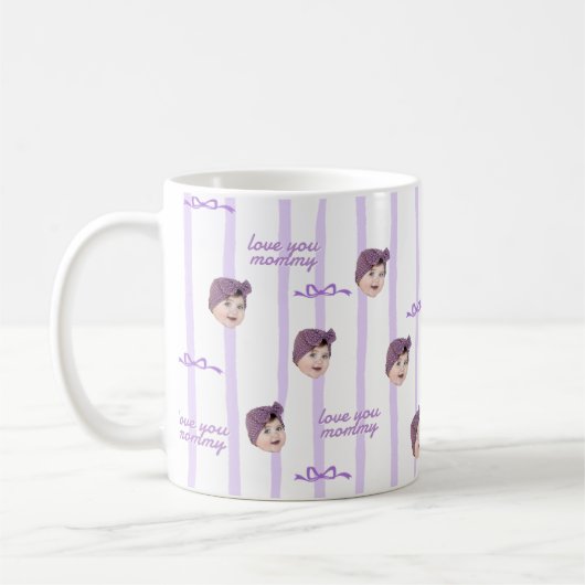 Benutzerdefinierter Foto-Mug mit süßem Bogenmuster Kaffeetasse (Links)