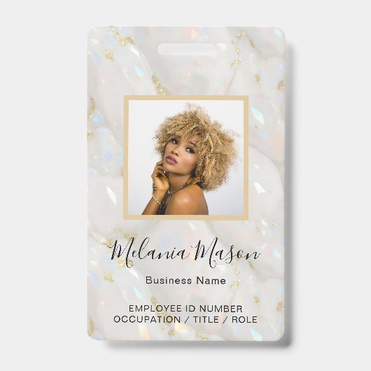 Benutzerdefinierter Foto Name Holographic Imitats  Ausweis (Vorderseite)