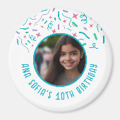 Benutzerdefinierter Foto Name jedes Alters Confett Magnet (Vorne)