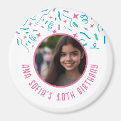 Benutzerdefinierter Foto Name jedes Alters Confett Magnet (Vorne)