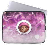 Benutzerdefinierter Foto Name Lila Ombre Crystals Laptopschutzhülle (Vorderseite)