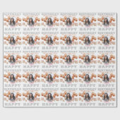 Benutzerdefinierter Foto Name mit Shiny Birthday B Geschenkpapier (Flach)