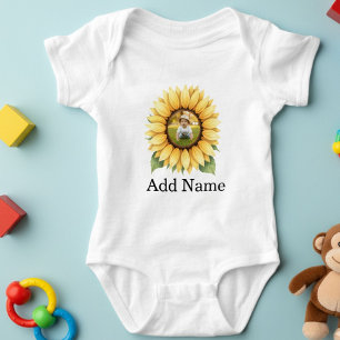 Benutzerdefinierter Foto Name Text Personalisiert Baby Strampler
