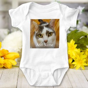 Benutzerdefinierter Foto-Name Text Personalisiert Baby Strampler