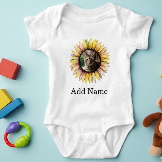 Benutzerdefinierter Foto name Text Personalisierte Baby Strampler