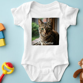 Benutzerdefinierter Foto name Text Personalisierte Baby Strampler