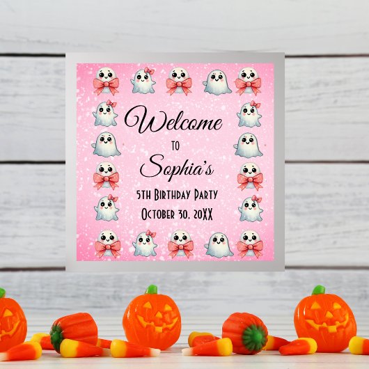 Benutzerdefinierter Foto Pastel Ghost Theme Kinder Poster
