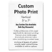 Benutzerdefinierter Foto Print - Vertikal 5 Zoll x (Vorne)