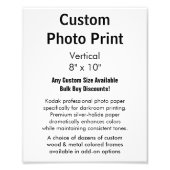 Benutzerdefinierter Foto Print - Vertikal 8 Zoll x (Vorne)