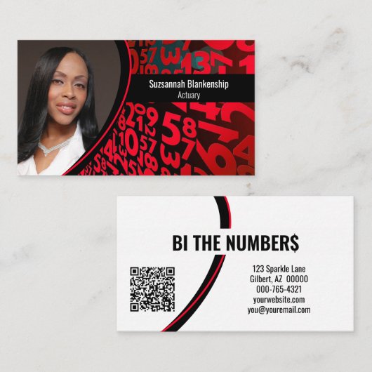 Benutzerdefinierter Foto QR-Code für rote schwarze Visitenkarte (Vorne/Hinten)