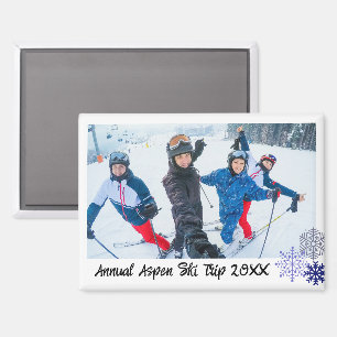 Benutzerdefinierter Foto-Schneeflocken-Rechteck-Re Magnet