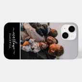 Benutzerdefinierter Foto Schwarz-weißer Kalligrafi Case-Mate iPhone Hülle (Rückseite (Horizontal))