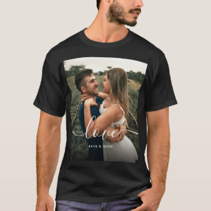 Benutzerdefinierter Foto-Skripttext T-Shirt