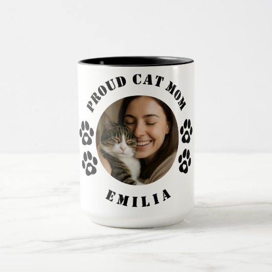Benutzerdefinierter Foto-Stolz Katzenmutter-Kaffee Tasse (Zentrum)