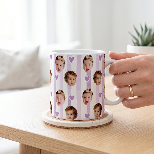 Benutzerdefinierter Foto-Streifenbecher | Süßes Ba Kaffeetasse