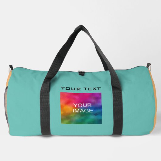 Benutzerdefinierter Foto Text Moderne farbige Vorl Duffle Bag (Rückseite)