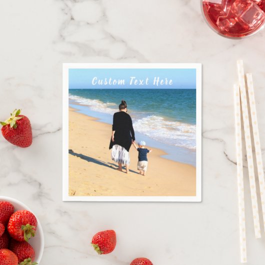 Benutzerdefinierter Foto-Text Napkins Ihre Fotos Serviette (Beispiel)