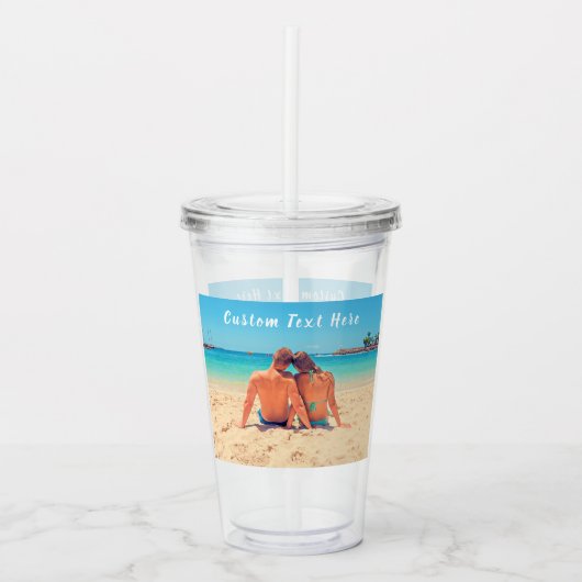 Benutzerdefinierter Foto Textname Akryllische Trom Acryltrinkbecher (Vorderseite)