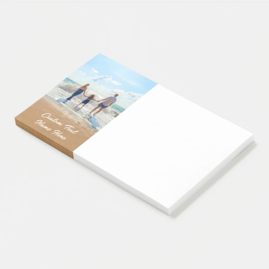 Benutzerdefinierter Foto-Textname Post-it Klebezettel (angewinkelt)