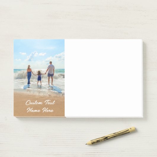 Benutzerdefinierter Foto-Textname Post-it Klebezettel (Auf Schreibtisch)