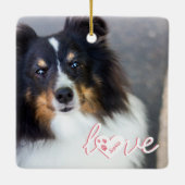 Benutzerdefinierter Foto- und Liebe mit Pasten und Keramikornament (Rückseite)